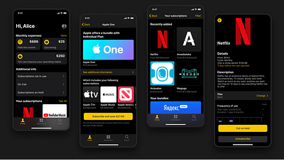Subscriptions service app app app design dashboard subscription ui ux