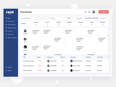 Hotel Task Management with staff (SaaS) assign to calendar app calendar view create task hotel hotel app hotel management hotel saas hotel saas website hotel task management hotel ui hotel ux hotel website stuff task task task assign task calendar task management travel travel website