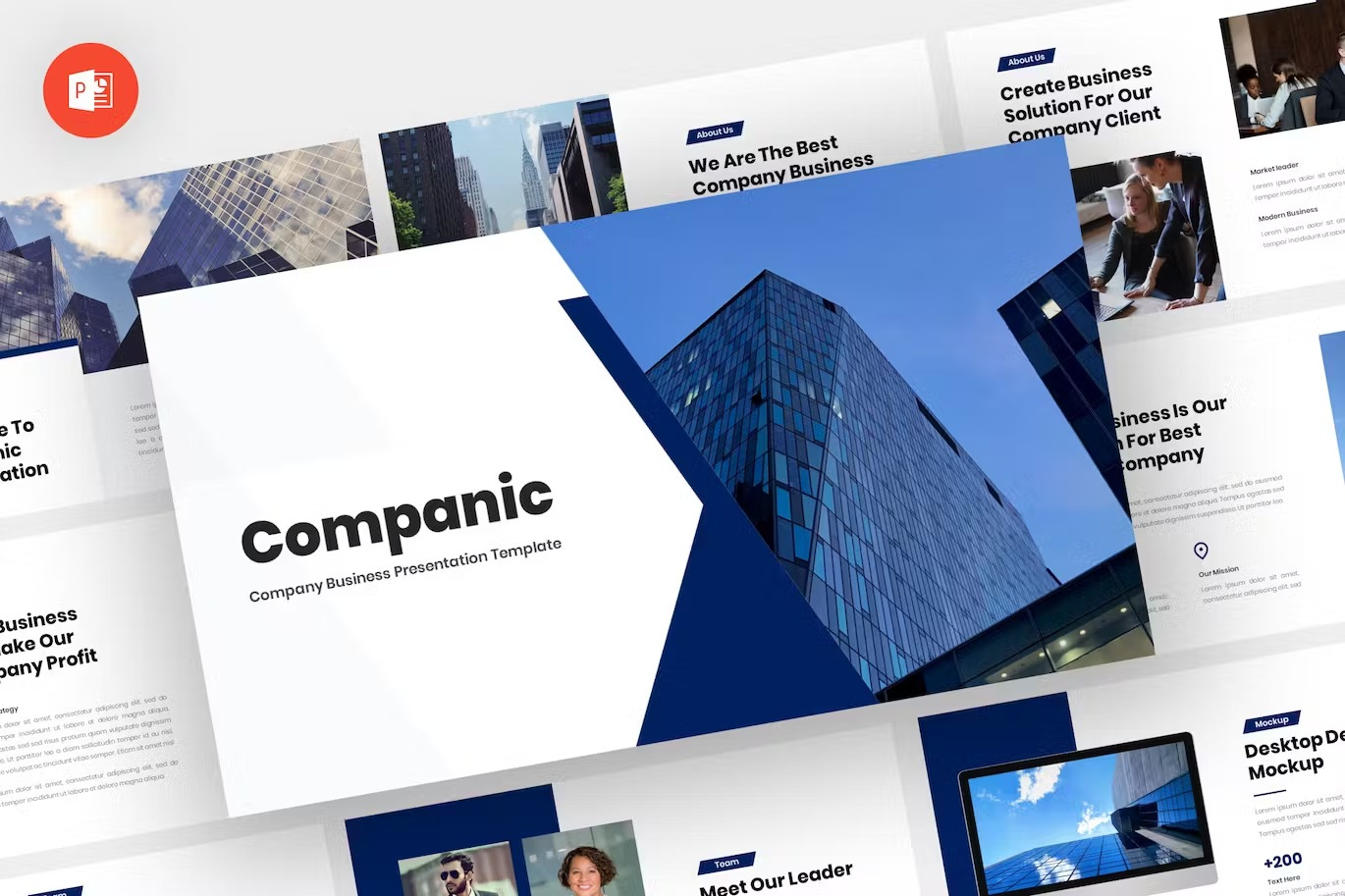 Companic - Business Powerpoint Template download google slides homepage keynote landing landing page landingpage pitch pitch deck powerpoint powerpoint template pptx presentation presentation template professional slides template ui webdesign website