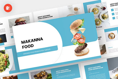 Makanna - Food Powerpoint Template download google slides homepage keynote landing landing page landingpage pitch pitch deck powerpoint powerpoint template pptx presentation presentation template professional slides template ui webdesign website