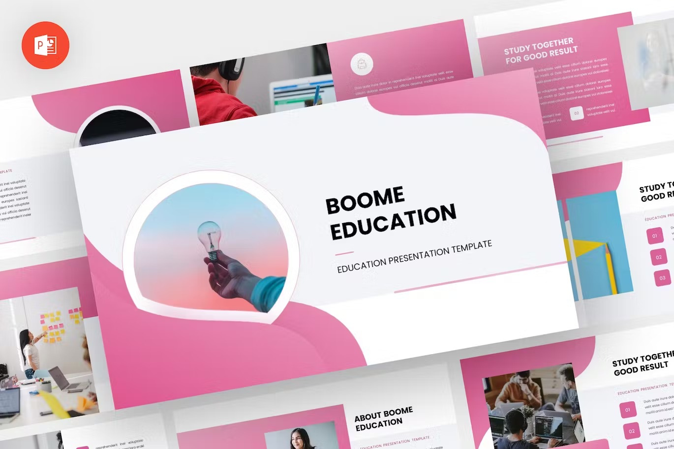 Boome - Education Powerpoint Template download google slides homepage keynote landing landing page landingpage pitch pitch deck powerpoint powerpoint template pptx presentation presentation template professional slides template ui webdesign website