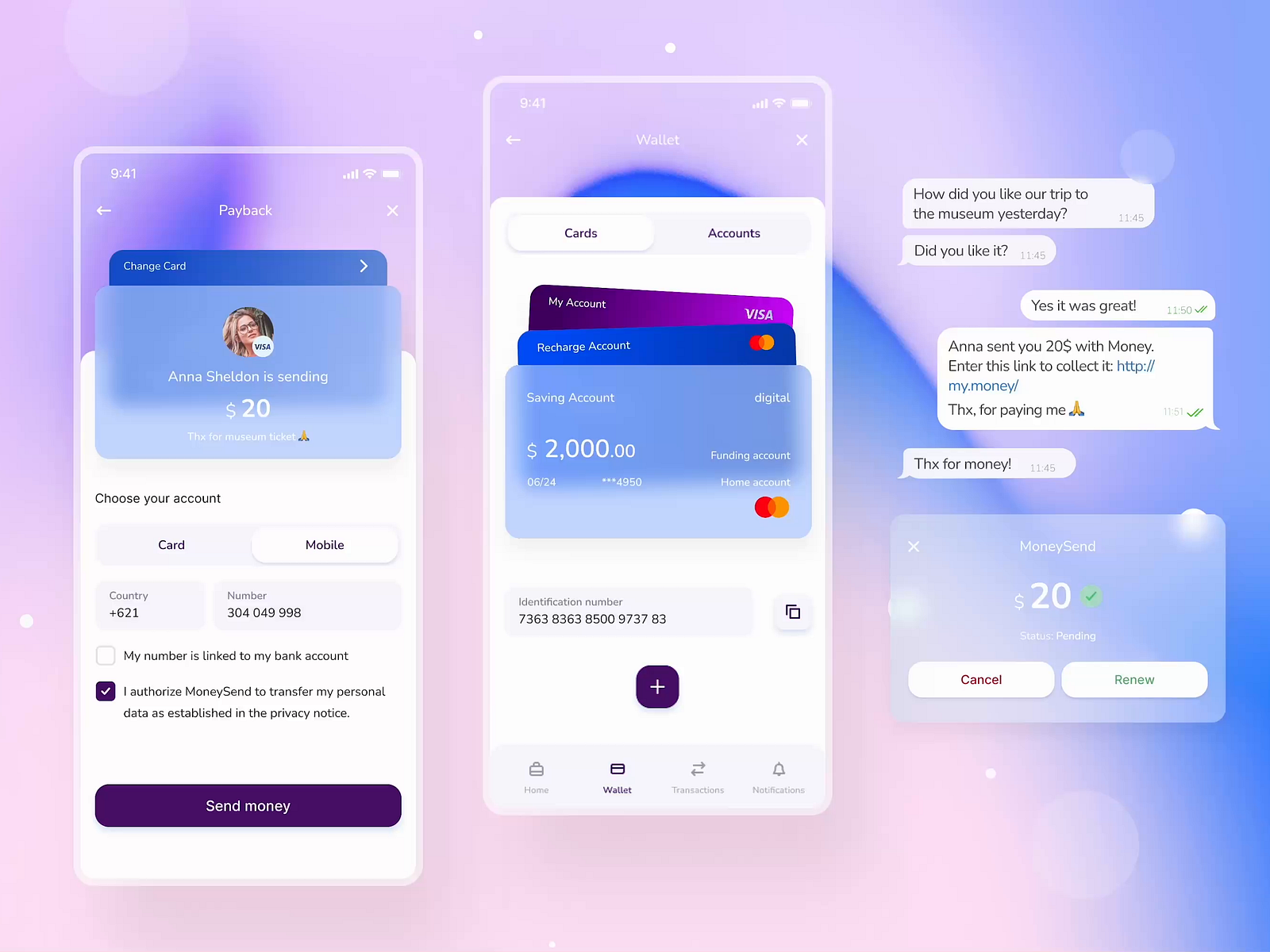 Fintech Payment App - MoneySend animaton by Anna Nana Piękoś on Dribbble