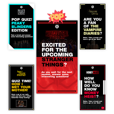 IG Story Templates for Pop Culture Quiz Interaction