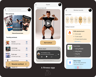 A fitness app with a music player app branding communication tool design figma hifi illustration logo ui userinterface uxui