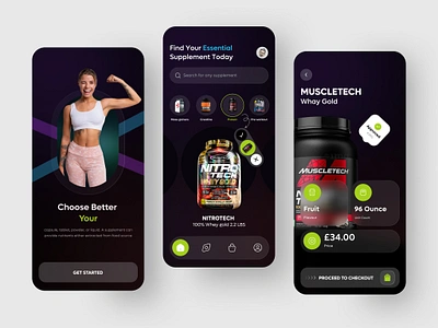 Supplement E-com Mobile App app best clean e commerce gym mobile mobile app mobile ui suppliement trending ui ux