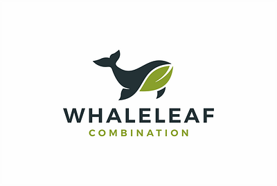 Whale + Leaf Logo Design Combination animal beauty combination conservation design eco giant icon illustration leaf logo logodesign marine monoline ocean simple unique whale