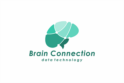 Brain Connection Technology Logo Design connection simple