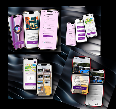 Bus App app design illustration ui ux