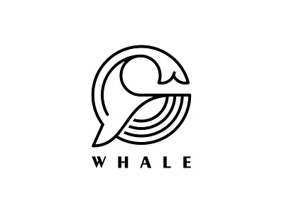 Whale Monoline Logo Design line monoline nature