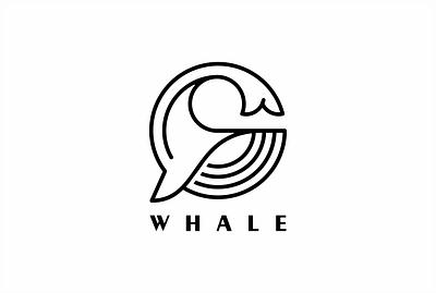 Whale Monoline Logo Design line monoline nature