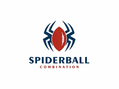 Spider + Ball Logo Design Combination combination simple sport