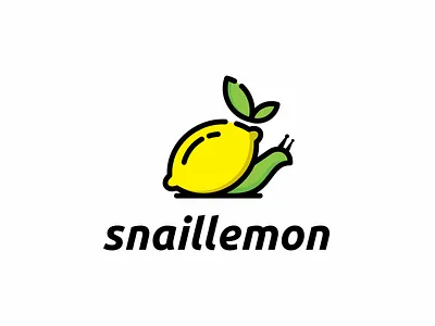 Snail + Lemon Logo Design Combination health wildlife