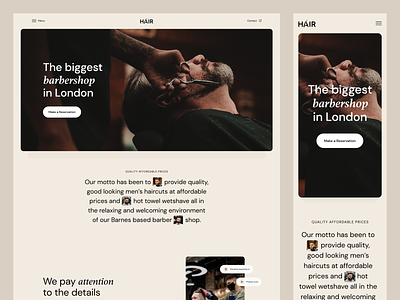 Hair - Barbershop barbershop barbershop landing page barbershop web design barbershop website ui web design website