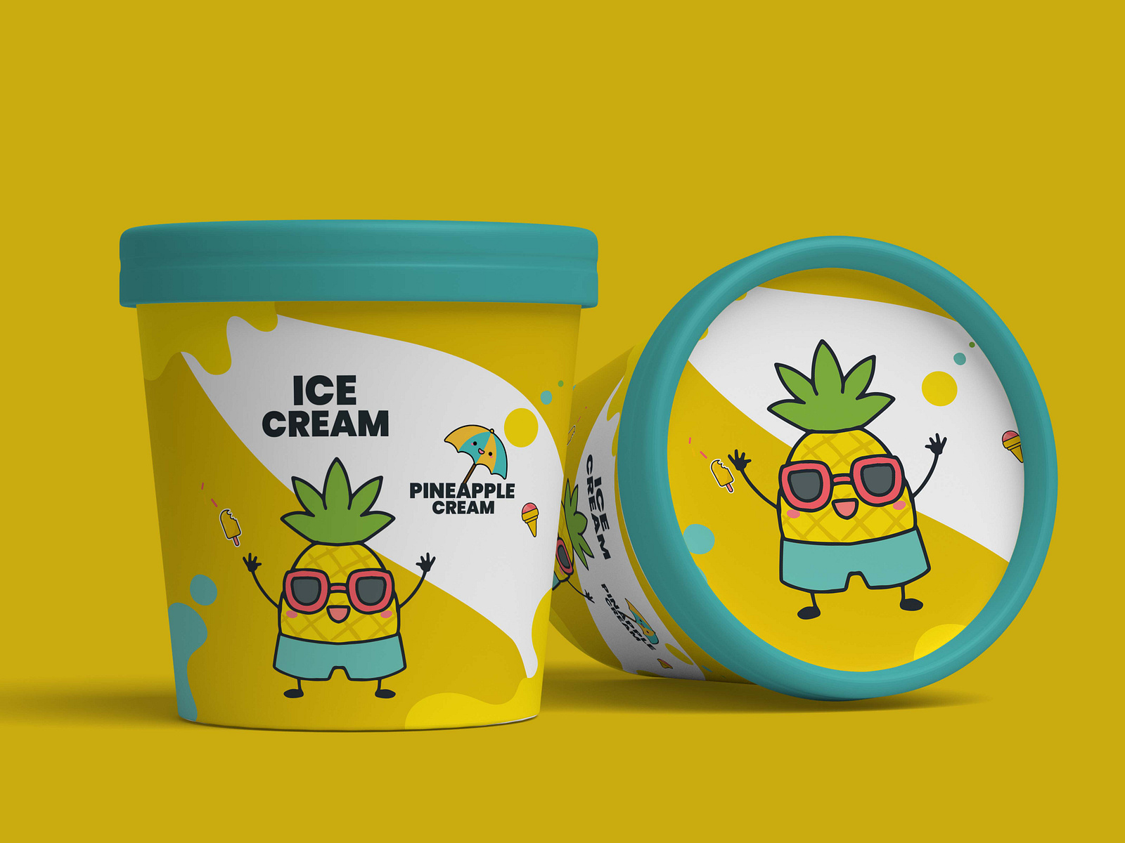 Pineapple icecream packaging design by Ohiduzzaman12 on Dribbble