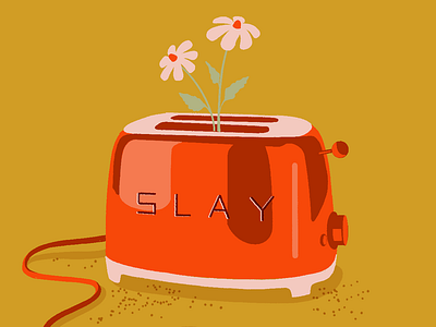 Slay Smeg flowers illustration retro slay smeg texture toaster