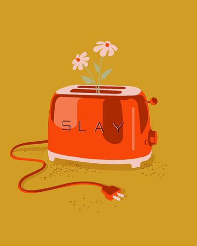 Slay Smeg flowers illustration retro slay smeg texture toaster