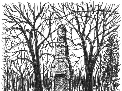 Cemetery Sketch art artist artwork cemetery creepy drawing hand drawn horrow illustration ink morbid scary sketch