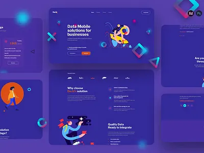 Dachi - Database Services Landing Page Template app home page home screen homepage interface ios landing landing page landingpage mobile page site ui uidesign uiux ux web web page webdesign website