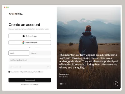 Sign up branding create account creative design new account product design sign up signup ui ux web design
