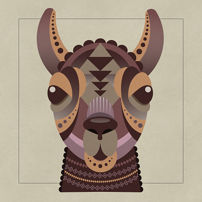 Geometric Llama alpaca animal geometric graphic design illustration llama