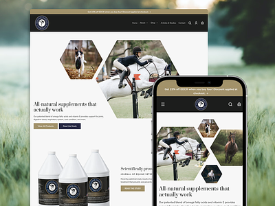 Shopify Equine Store branding ecommerce equine graphic design horse mobile design shopify supplement ui ux web design