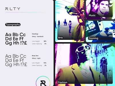 RLTY - Brand Assets branding clean filter graphic design metaverse typography
