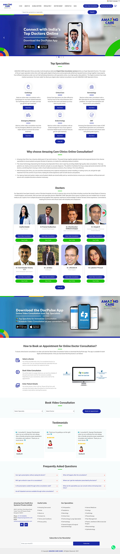 Amazing Care Clinic custom php template php custom template wordpress custom theme