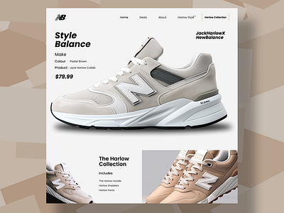 Concept Design for Newbalance and Jack harlow Collab design homepage landing ui uiux ux webdesign