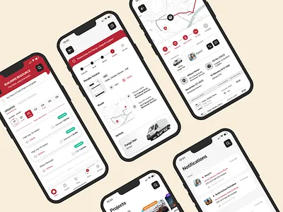 Construction Vendors App construction contractors mobile orders shipping tracking ui vendors