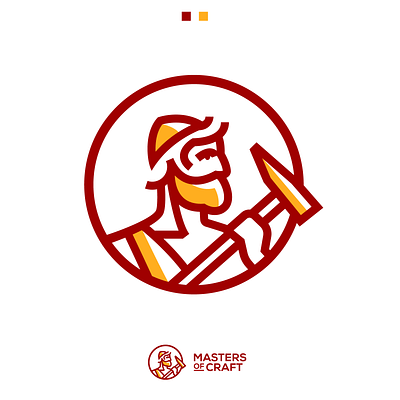 Hephaestus, Masters Of Craft icon lineslogo logo simplecharactericon simplelogo