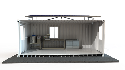 Modular Factory in Container 20ft 3d modeling container design industrial design mechanical design product design solar panels system