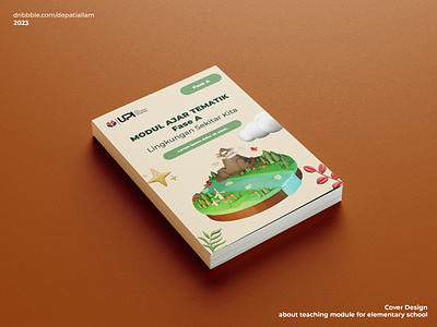 Cover Design of Teaching Module for Elementary School book branding cover cover design flat flat design graphic design illustration minimal motion graphics typography ui