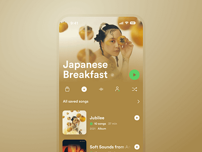 Saved Songs Concept apple apple music concept download ios iphone music music app music player music streaming podcasts spotify streaming streaming app ui
