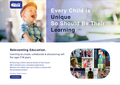 Landing page of child learning website 003 #DailyUI 003 da dailyui