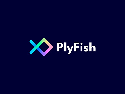 PlyFish app icon branding business logo colorful fish corporate design creative fish fish branding fish logo gradient fish logo gradient logo logodesign logos modern modern logo simple tech logo