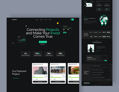 Crowdfunding landing page - Inpesmen crowdfunding dark mode donation donation website finance app fund raising funding funraising illustration invest investment landing page minimalist ui web design website