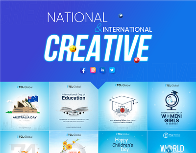 National & International Creative Ads australia day branding childrens day creative ads creative design creative work education day girls science day india republic day international day language day noational day pohela falgun day world health day