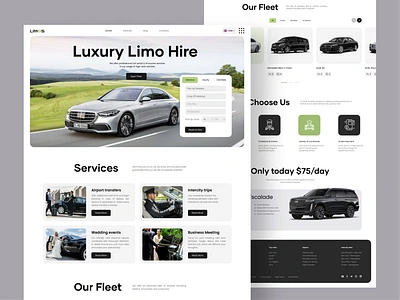 LIMOS - Limousine Service Booking Website auto automobile booking car car booking car hire cars limousine rent rent a car rental app rental car vehicles web design website