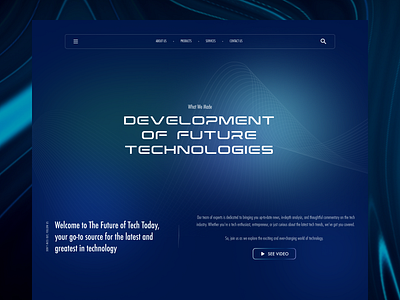Technology Company Website - Landing Page Concept clean company website daily ui darkmode darktheme landing page product design technology typography ui ux web design