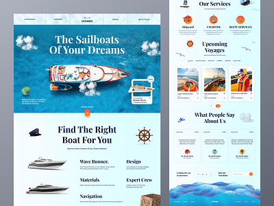 Oceano Yacht Website boat boating boatlife booking service landing page luxury rent a boat sailboats sailing sea ship travel uiux web web design webdesign website yacht yacht club website yacht seller