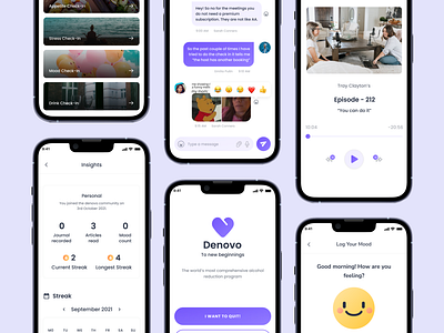 Denovo App Design addiction addiction app addiction app design addiction app ui addiction app ui design app design design graphic design iphone app design mobile design ui ui design ui design addiction ui design for addiction uiux ux web design