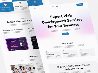 Landing page for web development agency agency animation company design dessign agency development digital agency discover landing landing page minimal portfolio product web web design website