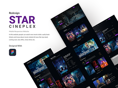 Star Cineplex Website Redesign (Mobile Responsive) branding cineplex website redesign design landing page mobile responsive design product design shahnajparvin77 star cineplex website ui ui design uiux websitedesign