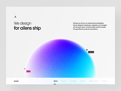 Reverb :: Design Agency Website clean design design agency gradient introduction landing page minimal portfolio ui ux web