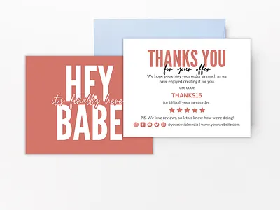 BUNDLE Customer Thank you Insert Canva Template - Thank you card branding canva canva template design personal touch thank you card thank you design template