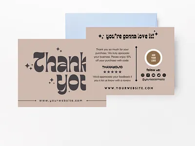 Bundle 5sets Customer Thank you Insert Canva Template you're go branding canva canva template design personal touch thank you card thank you design template