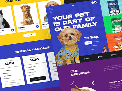 Pet shop Website design dog dog care landing page pet pet care pet selling pet shop web design website design