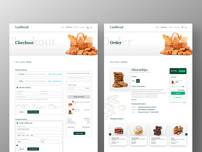 Bread Store online shop order & checkout page - Laubread uiux uiuxdesign webdesign websiteconcept websitedesign