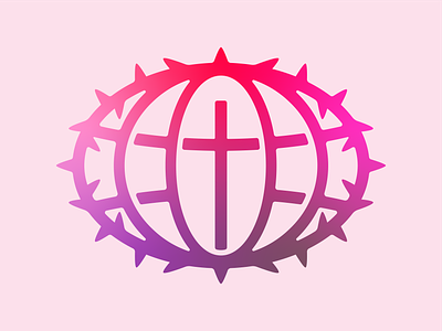 he is risen christ church cross crown easter globe god gradient happy easter jesus logo pink resurrection spring sunday thorn thorns