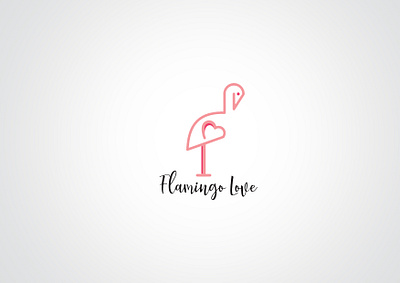 pink love flamingo logo